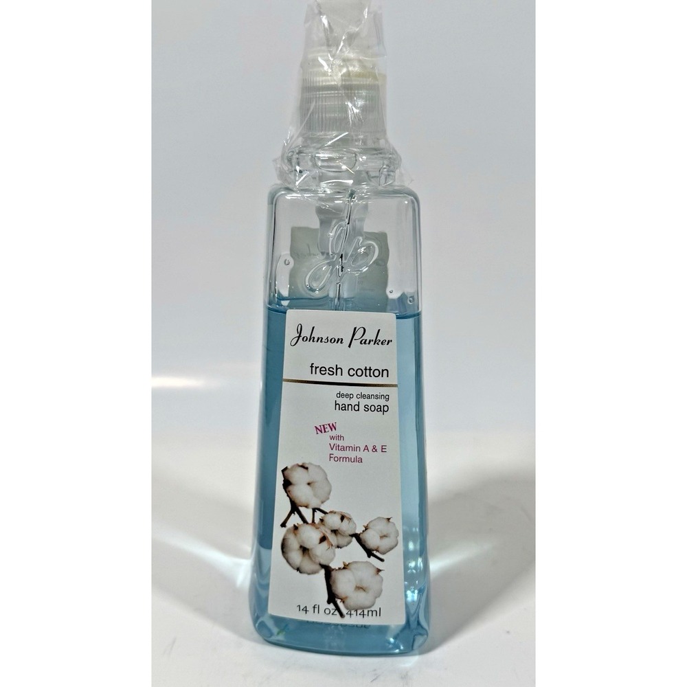 Johnson Parker Hand Soap 14oz Blue Fresh Cotton Vitamin A & E J29071